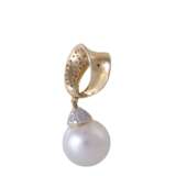 Pendant with South Sea pearl and diamonds of total approx. 0.5 ct, - Foto 2