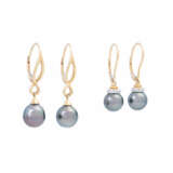 Jewelry set with Tahitian pearls and diamonds total ca. 0,1 ct, - фото 2