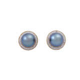 Jewelry set with Tahitian pearls and diamonds total ca. 0,1 ct, - Foto 3