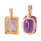 2 clip pendants with amethyst and ametrine, - фото 2