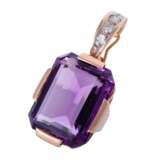 2 clip pendants with amethyst and ametrine, - фото 4