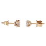 Solitaire stud earrings with diamonds, total approx. 0.55 ct, - фото 3