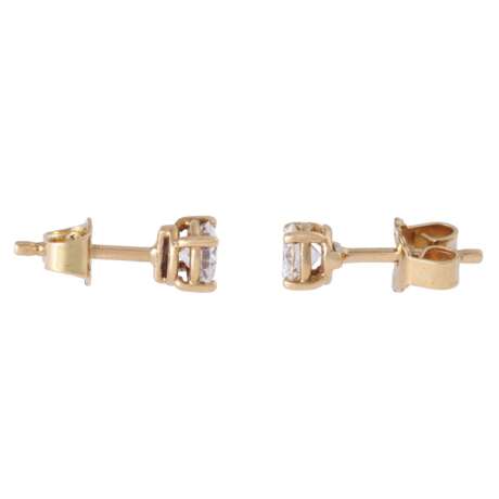 Solitaire stud earrings with diamonds, total approx. 0.55 ct, - фото 3