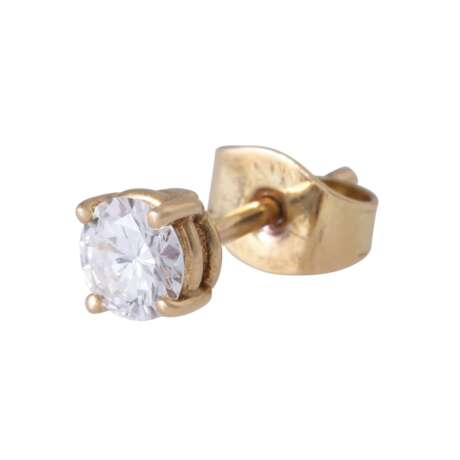Solitaire stud earrings with diamonds, total approx. 0.55 ct, - фото 4