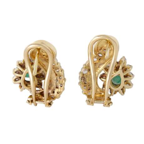 Ear clip studs with emerald drops - Foto 2