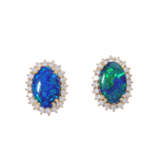 Jewelry set with opal triplets and diamonds total ca. 0,6 ct, - фото 4