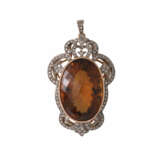 Antique pendant with brown yellow citrine - photo 1