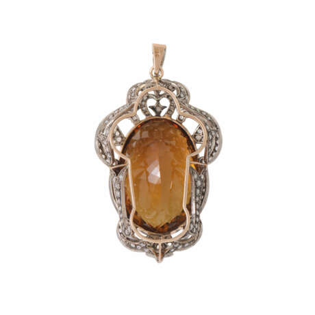 Antique pendant with brown yellow citrine - photo 2