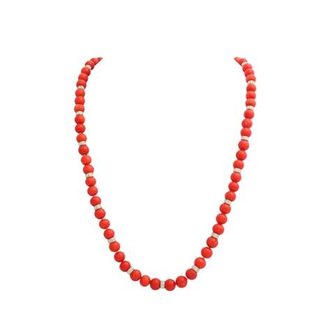 Chain of red coral balls 9 mm - Foto 1