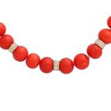 Chain of red coral balls 9 mm - photo 2