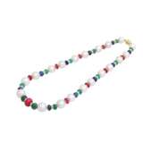Necklace of South Sea pearls combined with ruby, sapphire, emerald - photo 3