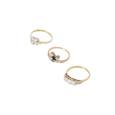 Set of 3 diamond rings, - photo 1