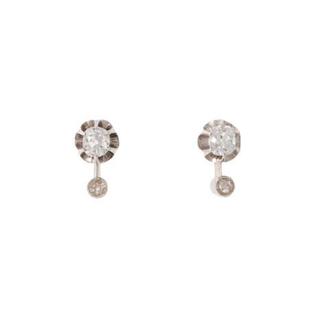 Earrings with 4 old cut diamonds, total ca. 0, ct, - photo 1