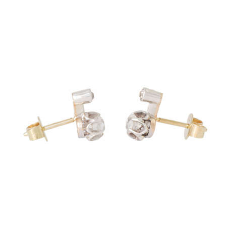 Earrings with 4 old cut diamonds, total ca. 0, ct, - photo 2