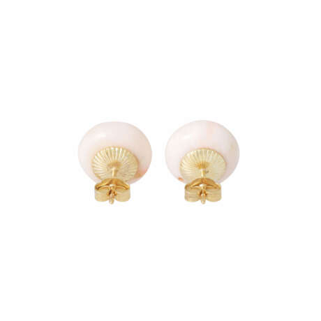 Earrings with angel skin coral 13 mm, - photo 3