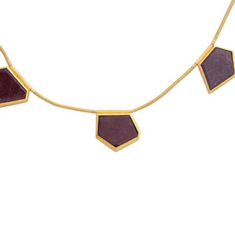 Necklace with 7 polygonal ruby sections, - photo 2