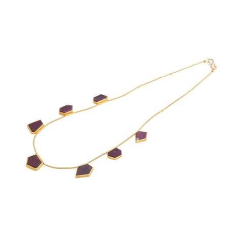 Necklace with 7 polygonal ruby sections, - фото 3