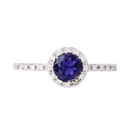 Ring with iolite and diamonds together ca. 0,12 ct, - photo 2