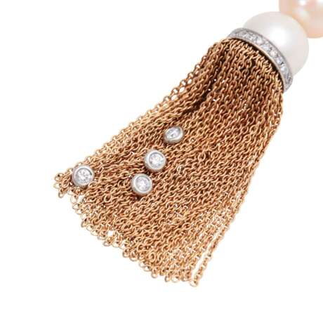 BUNZ tassel pendant with 3 South Sea pearls and diamonds total approx. 0.34 ct, - Foto 5