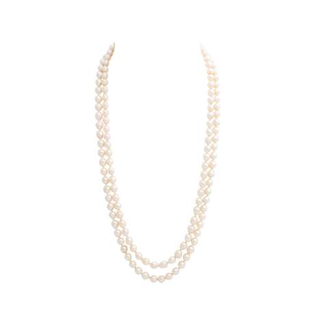 Long double row pearl necklace - photo 1