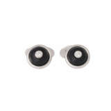 Cufflinks with onyx and diamond together ca. 0,1 ct, - фото 1