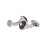 Cufflinks with onyx and diamond together ca. 0,1 ct, - photo 4