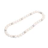 Pearl necklace with diamond rondelles, - фото 3