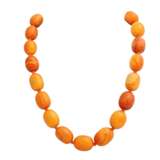 Antique amber necklace with coral beads, - фото 1