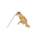 Brooch "Bird on branch" with sapphires as headdress and diamond eye, - photo 3