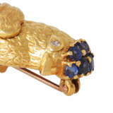 Brooch "Bird on branch" with sapphires as headdress and diamond eye, - Foto 4