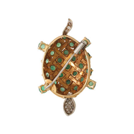 Brooch "Turtle" with emeralds and diamonds, - photo 2