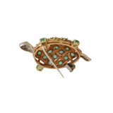 Brooch "Turtle" with emeralds and diamonds, - фото 3