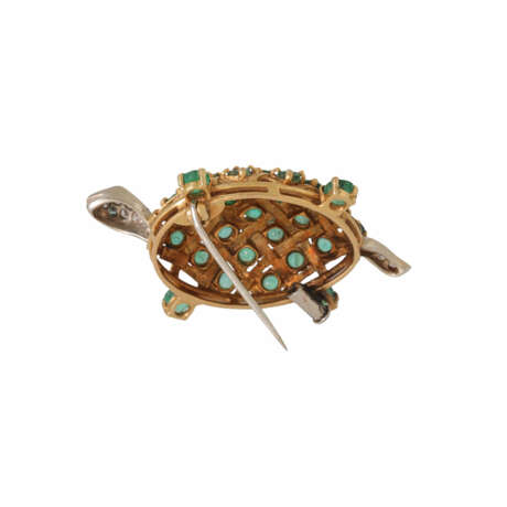 Brooch "Turtle" with emeralds and diamonds, - photo 3