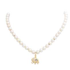 CHOPARD clip pendant "Elephant" on pearl necklace,