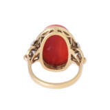 Ring with sardegna colored precious coral and 4 diamond roses, - Foto 4