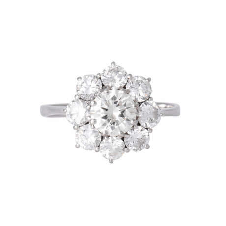 Ring with star rosette of diamonds total ca. 1,8 ct, - фото 2