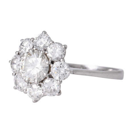 Ring with star rosette of diamonds total ca. 1,8 ct, - photo 5