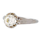 Solitaire ring with old cut diamond ca. 1 ct, - Foto 5