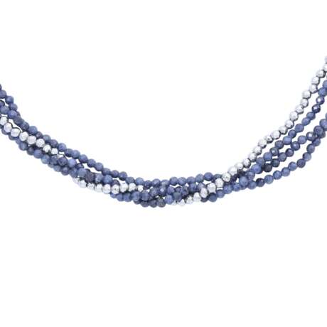 Necklace made of 3 rows of faceted sapphires - Foto 2