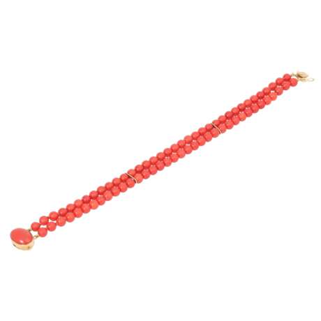 Bracelet 2 rows of coral beads 5 mm, - Foto 3