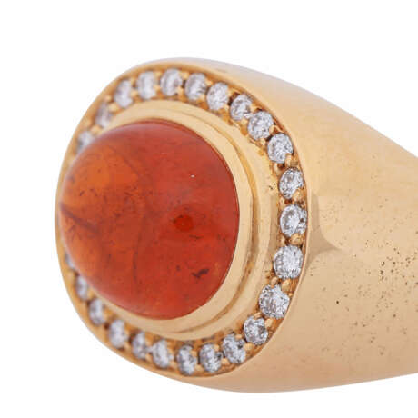 Ring with orange tourmaline entouraged by diamonds total ca. 0,5 ct, - photo 4