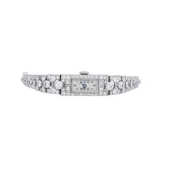 Art Deco ladies' jewelry watch with numerous diamonds, total ca. 2,5 ct,
