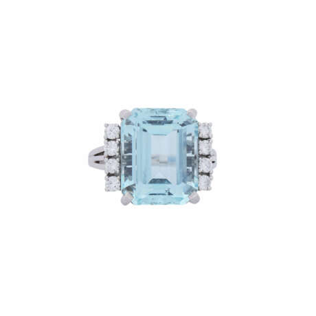 Ring with fine aquamarine ca. 12 ct - фото 2