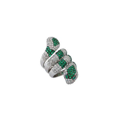 Ring "Snake" with emeralds and diamonds, - Foto 2