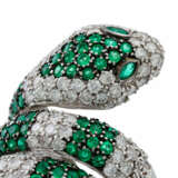 Ring "Snake" with emeralds and diamonds, - photo 5