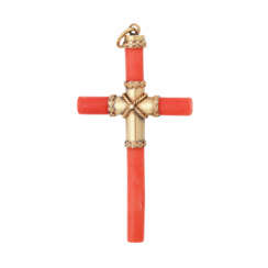 Cross pendant made of precious coral,