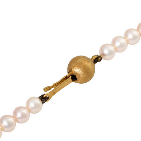Pearl necklace with aquamarine pendant, - photo 5