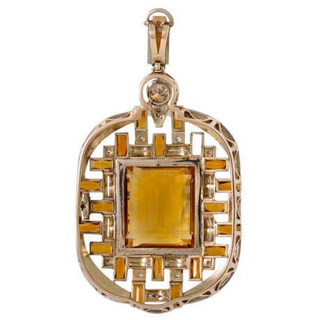 Pendant with citrine and diamonds, - photo 2