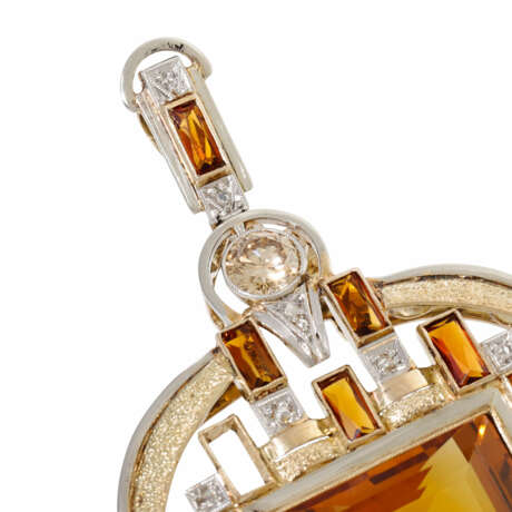 Pendant with citrine and diamonds, - photo 4