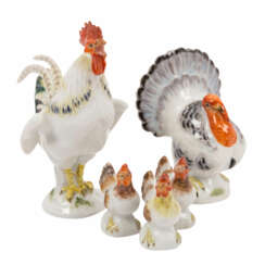 MEISSEN, assorted miniature figurines "Chicken cattle" 20.c.
